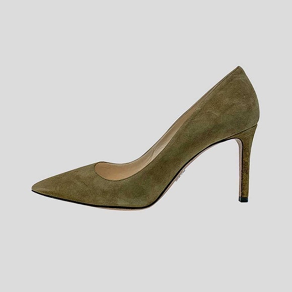 Prada Shoes - Prada Olive Suede Pumps - 6US